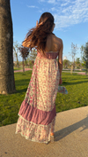 BAHAR ÇİÇEKLİ PINTEREST ELBİSE - PEMBE
