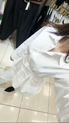 Belden Oturtmalı Beyaz Renk Premium Poplin Gömlek