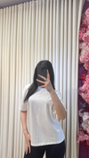 DİLVİN %100 PAMUK BASIC TSHIRT - EKRU