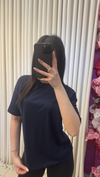 DİLVİN %100 PAMUK BASIC TSHIRT - LACİVERT
