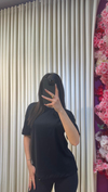 DİLVİN %100 PAMUK BASIC TSHIRT - SİYAH