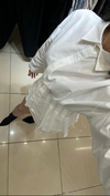 Gold Düğmeli Çok Pileli Beyaz Premium Poplin Gömlek