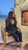 KEMER VE ZİNCİR DETAYLI PREMIUM TAKIM - SİYAH