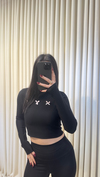 Kurdele Detaylı Uzun Kol Crop