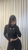 Kurdele Detaylı Uzun Kol Crop