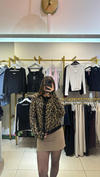 Leopar desenli premium hırka