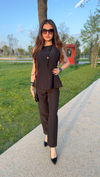PEPLUM BLUZLU TAKIM - SİYAH