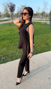 PEPLUM BLUZLU TAKIM - SİYAH