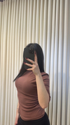 Yanı Büzgülü Body Gül Kurusu