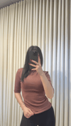 Yanı Büzgülü Body Gül Kurusu