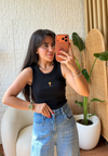 Fitilli Basic Bluz - Siyah