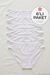 Bambu Bikini Kadın Külot Beyaz 6'lı Paket