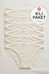 Bambu Bikini Kadın Külot Ekru 6'lı Paket