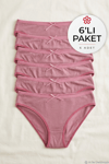Bambu Bikini Kadın Külot Gül Kurusu 6'lı Paket