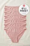 Bambu Bikini Kadın Külot Pudra 6'lı Paket