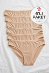 Bambu Bikini Kadın Külot Ten 6'lı Paket