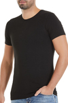 Bambu Bisiklet Yaka Erkek T-Shirt Siyah