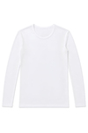 Bambu Bisiklet Yaka Uzun Kol T-Shirt Beyaz