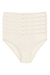 Bambu Dantelli Bikini Kadın Külot Ekru 6'lı Paket
