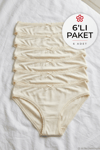 Bambu Dantelli Bikini Kadın Külot Ekru 6'lı Paket