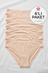 Bambu Dantelli Bikini Kadın Külot Ten 6'lı Paket