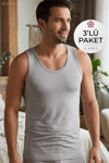 Bambu Erkek Atlet Gri 3'lü Paket