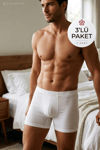 Bambu Erkek Boxer Beyaz 3'lü Paket