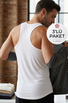 Bambu Erkek Sporcu Atlet Beyaz 3'lü Paket