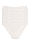 Bambu Kemerli Bikini Kadın Külot Ekru 6'lı Paket