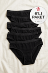 Bambu Kemerli Bikini Kadın Külot Siyah 6'lı Paket