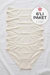 Bambu Süper İz Yapmaz Bikini Kadın Külot Ekru 6'lı Paket