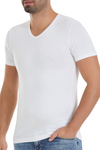 Bambu V Yaka Erkek T-Shirt Beyaz