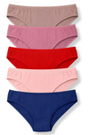 Çizgili Bambu Bikini Kadın Külot Renkli 5'li Paket