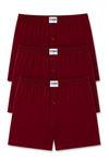 Havlu Bel Erkek Boxer Bordo %100 Pamuk 3'lü Paket