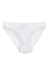 Likralı Dantelli Bikini Kadın Külot Beyaz 6'lı Paket