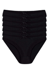 Likralı Dantelli Bikini Kadın Külot Siyah 6'lı Paket