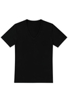 Likralı Derin V Yaka Erkek T-Shirt Siyah