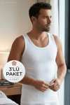 Likralı Erkek Atlet Beyaz 3'lü Paket