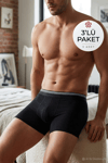 Likralı Erkek Boxer Siyah 3'lü Paket