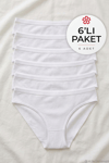 Likralı İz Yapmaz Bikini Kadın Külot Beyaz 6'lı Paket