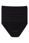 Likralı İz Yapmaz Bikini Kadın Külot Siyah 6'lı Paket