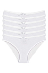 Likralı Kaşkorse Kadın Bikini Külot Beyaz 6'lı Paket