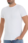 Likralı Kısa Kol Erkek T-Shirt Beyaz