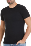 Likralı Kısa Kol Erkek T-Shirt Siyah