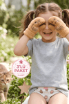 Likralı Kız Çocuk Külot Desenli 3'lü Paket