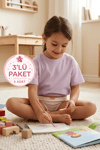 Likralı Kız Çocuk Külot Desenli 3'lü Paket