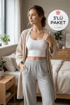 Modal Askılı Kadın Yarım Atlet Beyaz 3'lü Paket