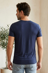 Modal Bisiklet Yaka Erkek T-Shirt Lacivert