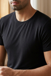 Modal Bisiklet Yaka Erkek T-Shirt Siyah