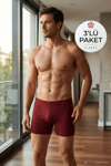 Modal Biyeli Erkek Boxer Bordo 3'lü Paket
